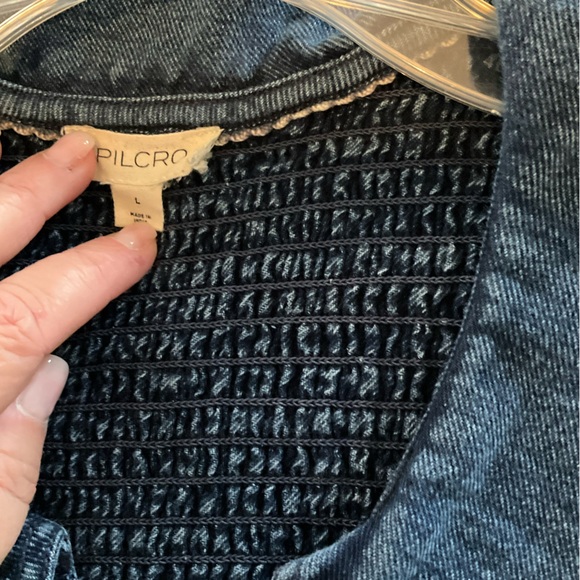 Anthropologie The Katie collared, button front mini dress in denim - Picture 5 of 5